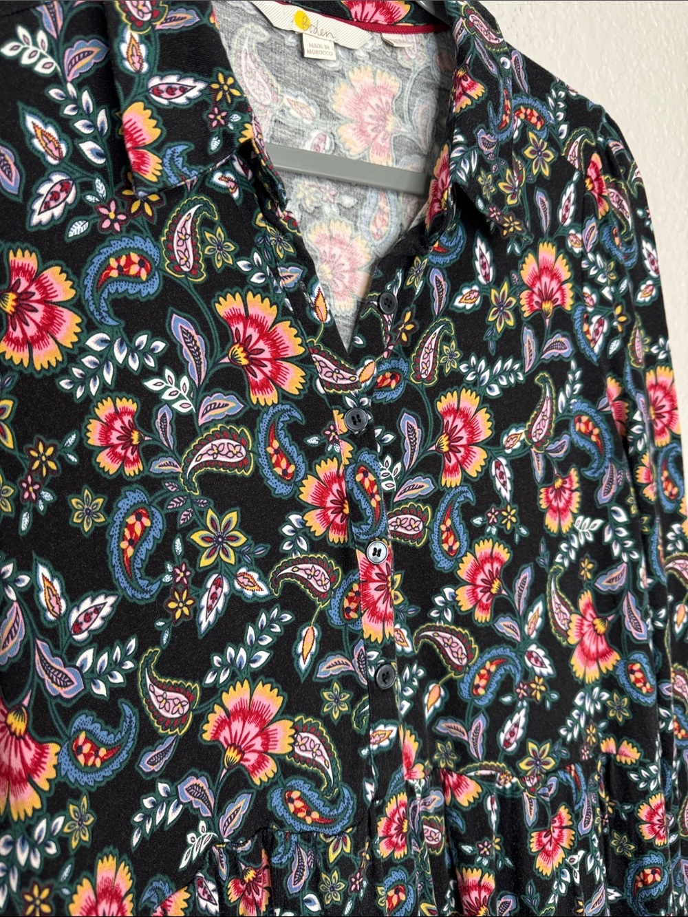Boden Button Down Shirt Dress 10P Floral Flowy Bump Nursing Friendly - Picture 5 of 5